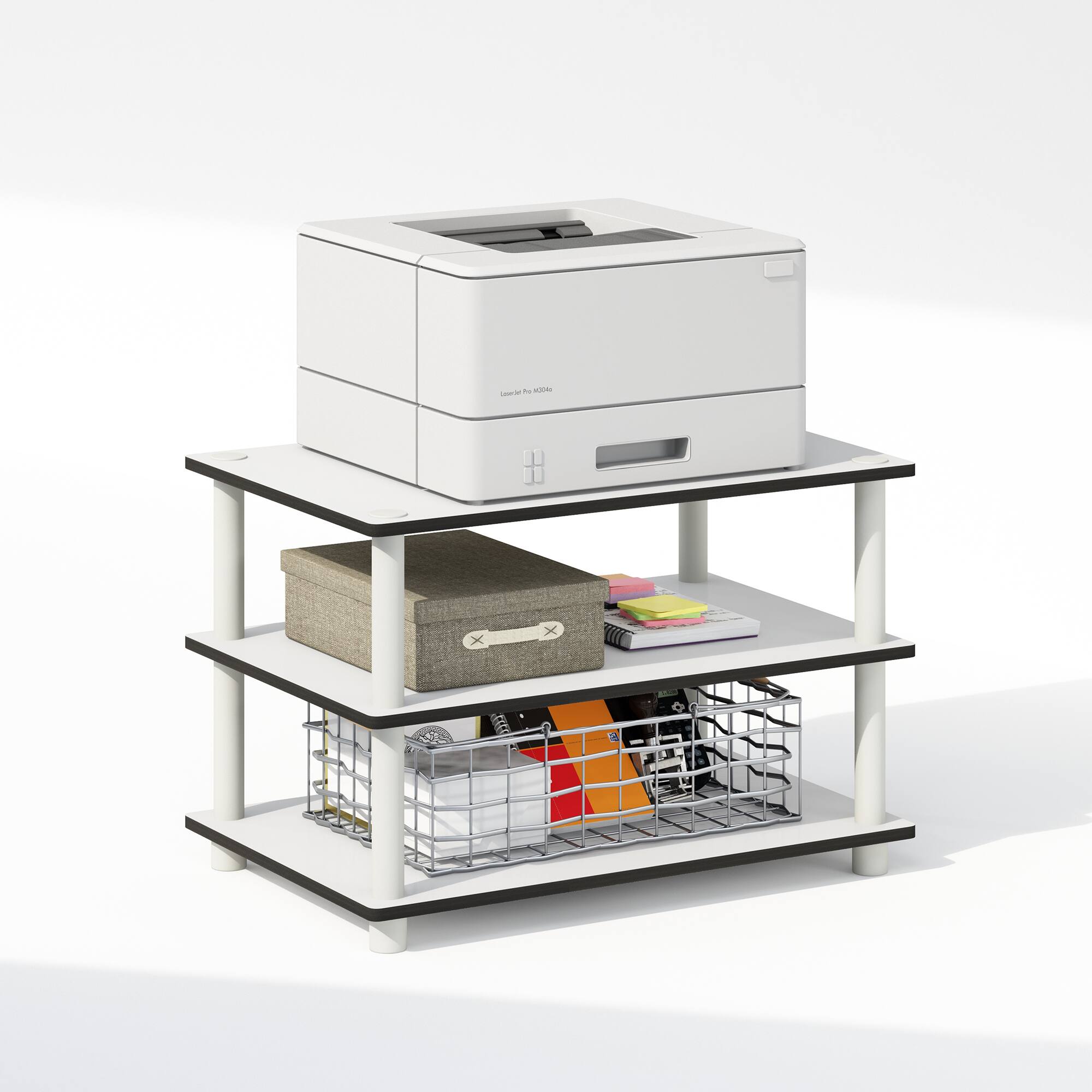 Alt View 3. Furinno - Just 3-Tier Toolless Multipurpose Printer Stand Display Storage Shelf.