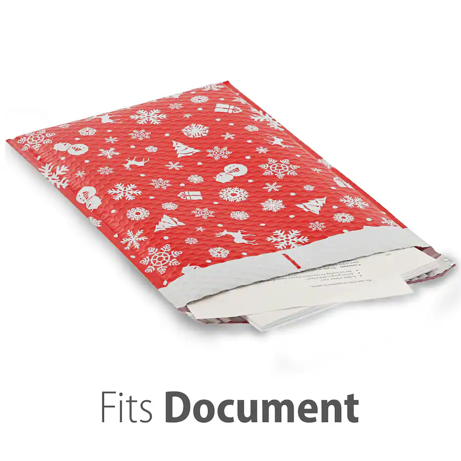 Fosmon 10.5 x 16 100 Pack #5 Christmas Holiday Poly Bubble Mailer Gift ...