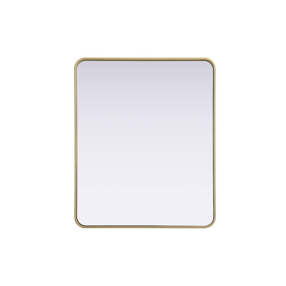 Alt View 8. Elegant Decor - Contour Metal Rectangle Mirror 30x36 in Brass - Brass.