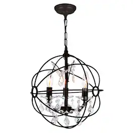 CWI Lighting - Campechia 3 Light Up Mini Chandelier With Finish - Brown