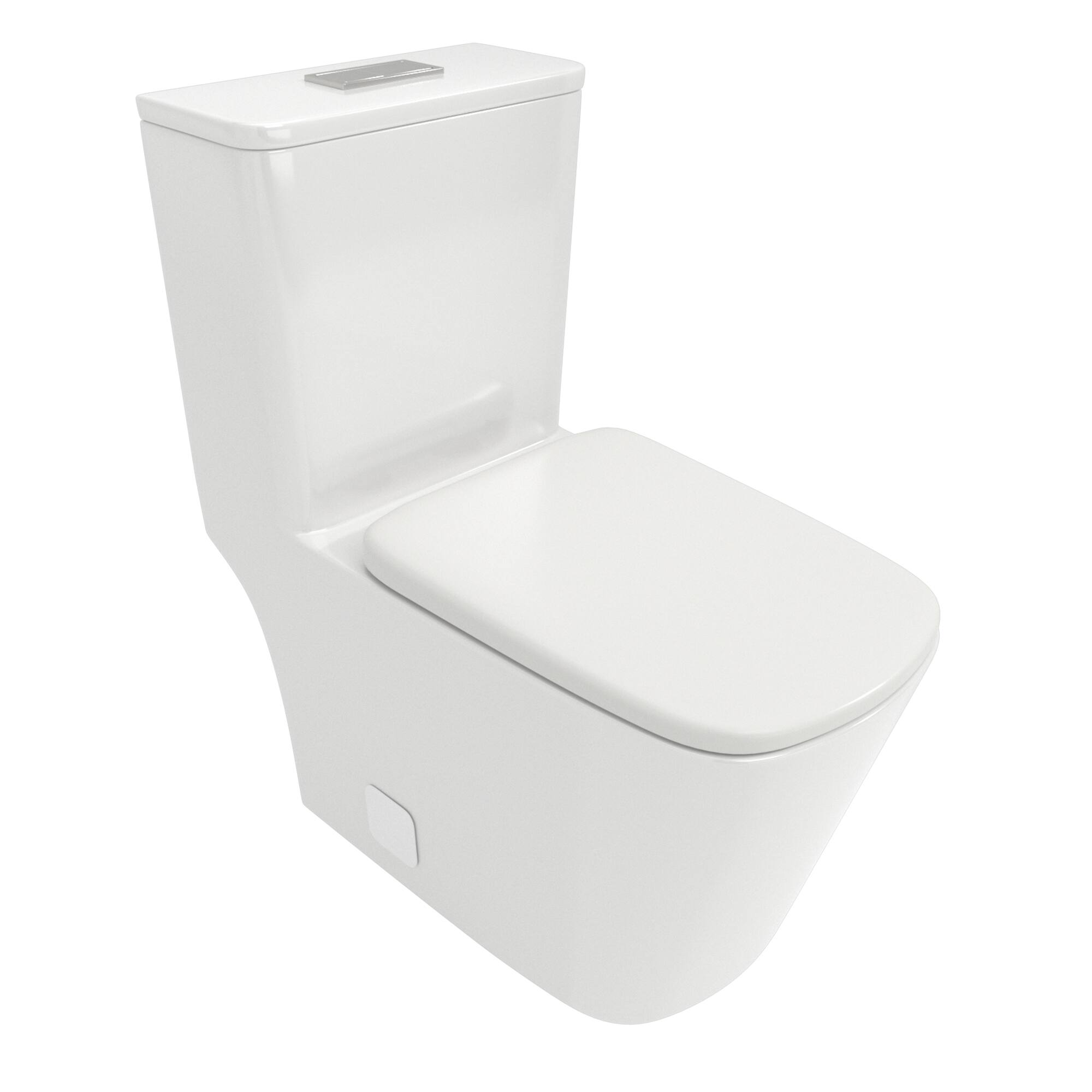 Alt View 4. TinyHomie - Ceramic One Piece Toilet Dual Flush with Soft Closing Seat - White.
