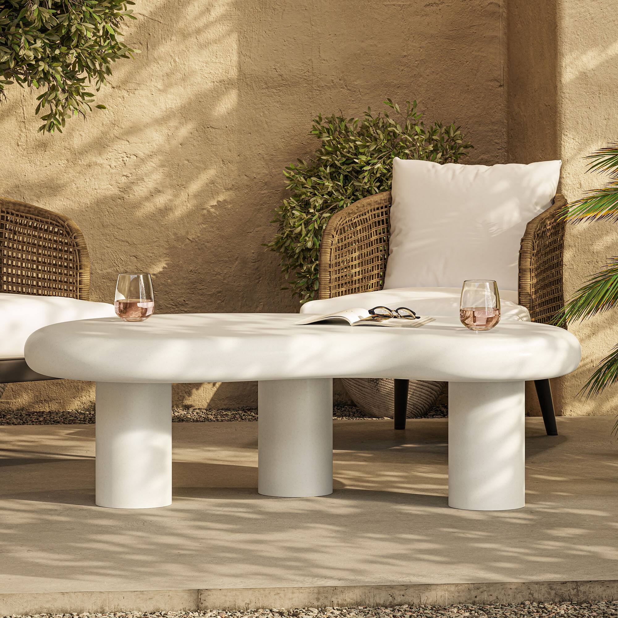 Alt View 1. Modway - Elowen Outdoor Patio Coffee Table by Modway - White.