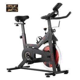 VEVOR - Exercise Bike, Adjustable Stationary Bike, Indoor Cycling Bike for Home Cardio, Workout Bike with Silent Belt Drive - Orange,Black