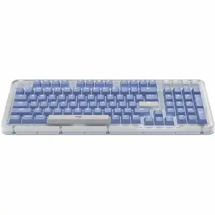 Front. Logitech - Logitech Alto Keys K98M Wireless Mechanical Keyboard, Customizable Keyboard with Vibration Absorbing Gasket, Backlit - Lilac.