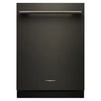 Front. KitchenAid - 24" Top Control Built-In Tub Dishwasher with Third Level Jet Rack, 40+ Total Wash Jets, 41 dBA - Black Ore.