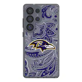 Keyscaper - NFL - Baltimore Ravens Galaxy Clear Paisley Design Case - S23 Ultra - Multicolor