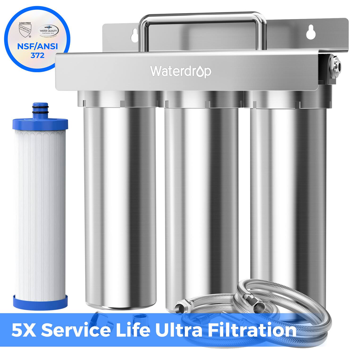 Waterdrop - TST-UF Under Sink Water Filter System Extra WD-U2 Water Filter - Silver