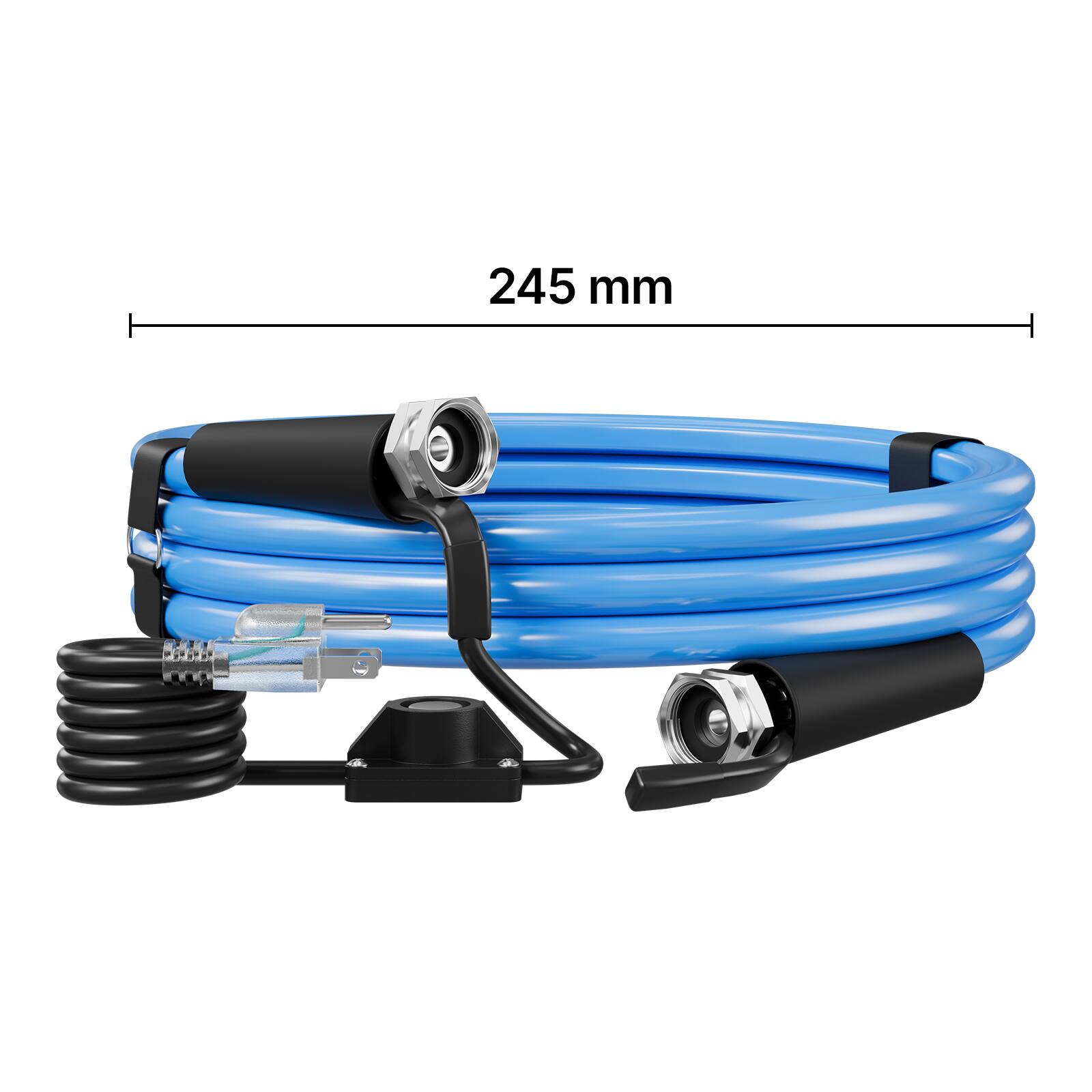 Alt View 4. VEVOR - 15FT Heated Water Hose for RV Antifreeze to -45°F Drinking Water Hose, 1/2" ID, Smooth Surface, Built-in Thermostat - Blue;Black.