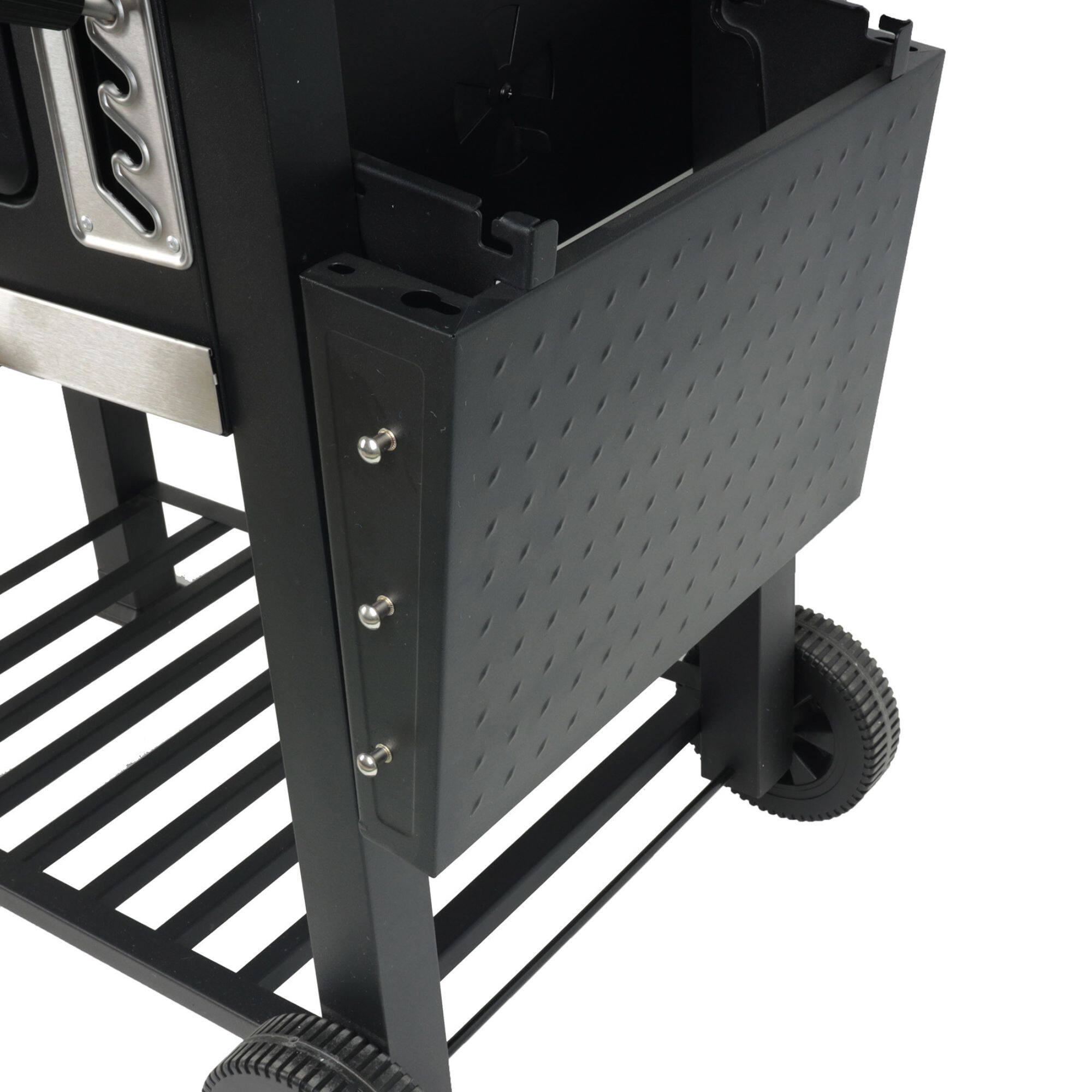 Alt View 7. Grill Boss - Grill Boss 24 Inch Charcoal BBQ Grill, Side Shelves, Built In Thermometer, Black - Black.