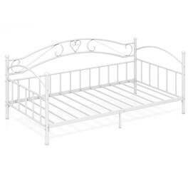 Gymax - Twin Size Metal Daybed Frame w/ Headboard for Bedroom Guest Room Easy Assembly - White