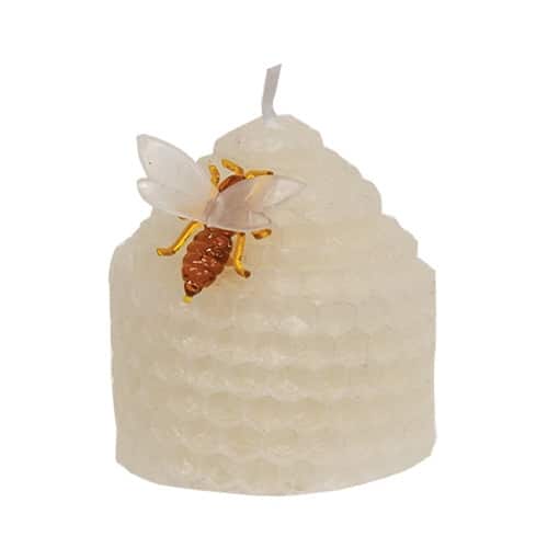 BreeBe - Honeycomb Bee Charm Candle - White