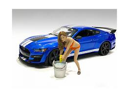 Cindy with a Bucket Bikini Car Wash Girl Figurine for 1/24 Scale Models by American Diorama - Multi