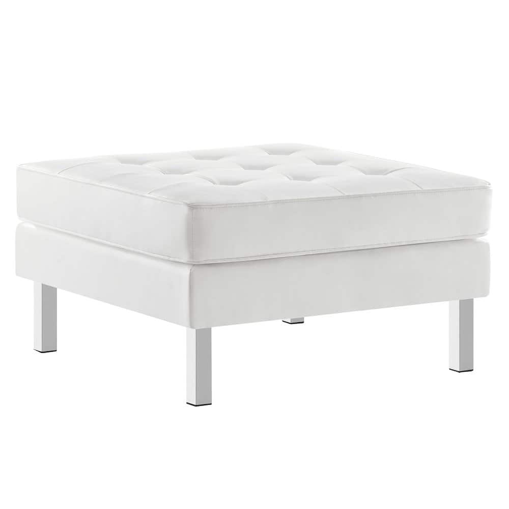 Modway - Loft Tufted Vegan Leather Ottoman - White