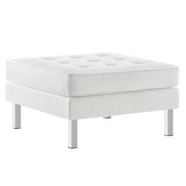 Modway - Loft Tufted Vegan Leather Ottoman - White