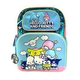 Hello Kitty - and Friends 3D 16 Inch Kids Backpack with Sequins - Blue