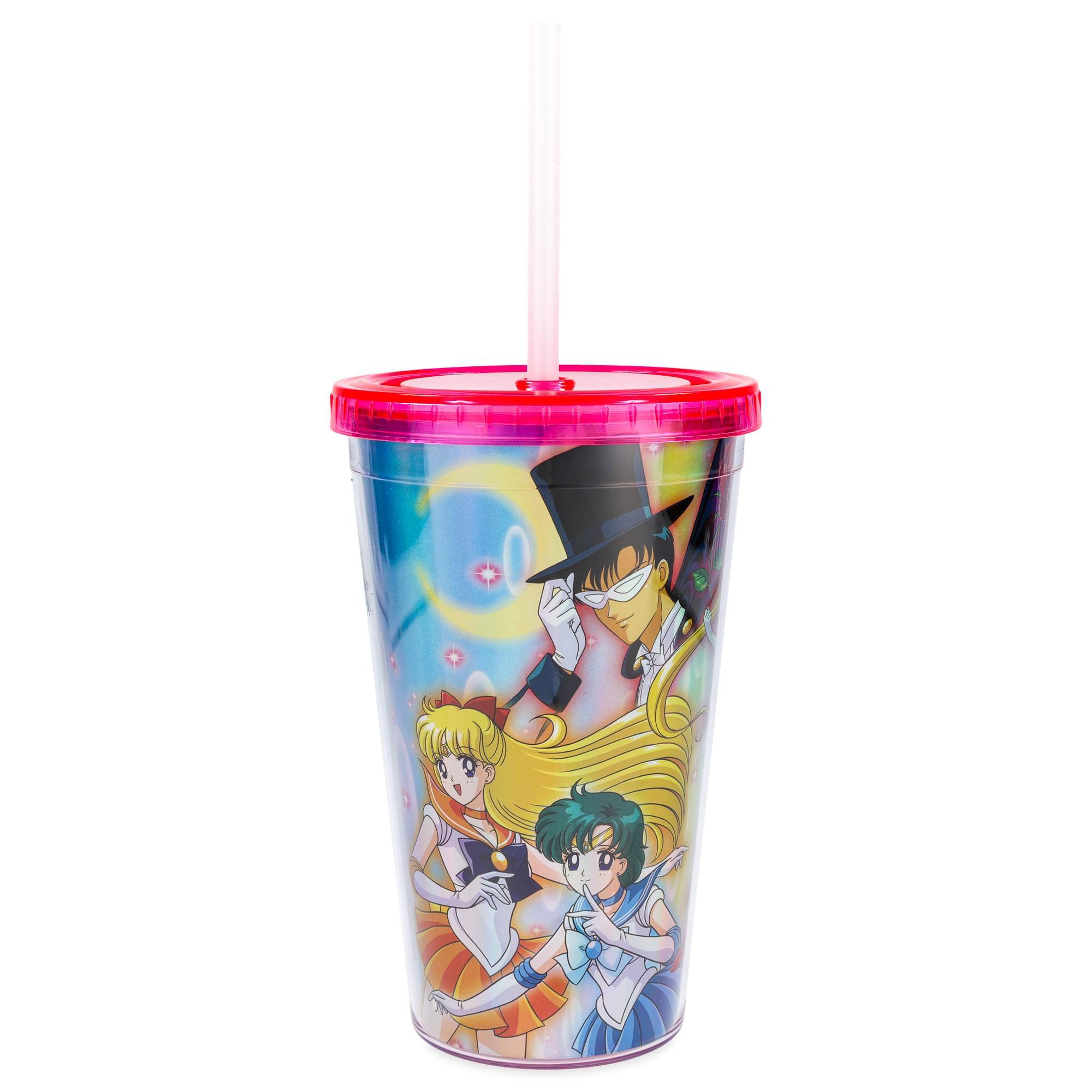 Alt View 2. Just Funky - Sailor Moon Cast Holographic Foil 16oz Carnival Cup w/ Straw & Lid - Multicolored.
