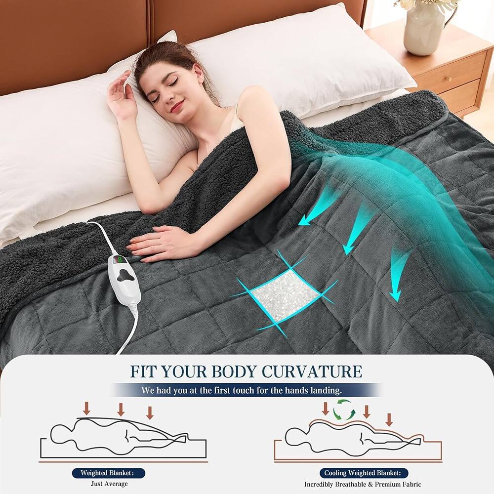 FIT YOUR BODY CURVATURE  
We had you at the first touch for the hands landing.  

Weighted Blanket: Just Average  

Cooling Weighted Blanket: Incredibly Breathable & Premium Fabric