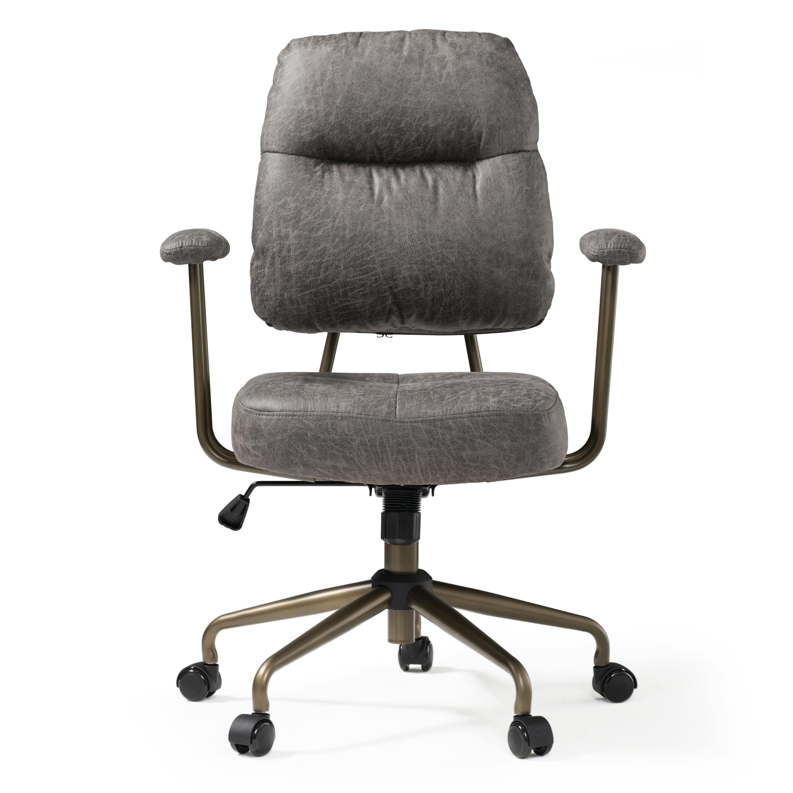 Alt View 5. Eureka Ergonomic - Office Chair Leather with Lumbar Support Mid Back Cushion Height Adjustable - Grey.