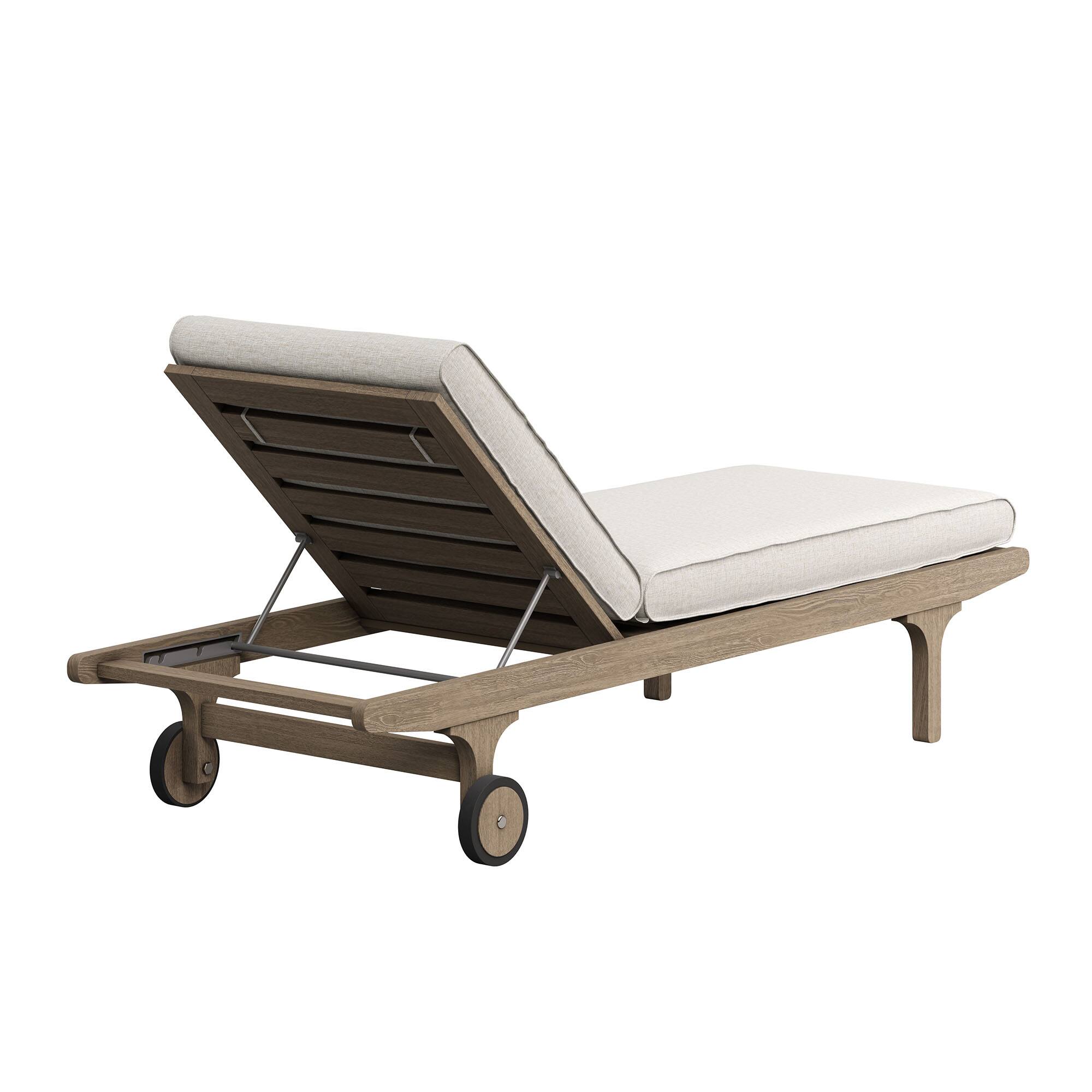 Alt View 4. Modway - Saratoga Outdoor Patio Teak Chaise Lounge Chair by Modway - Weathered Gray Pebble.
