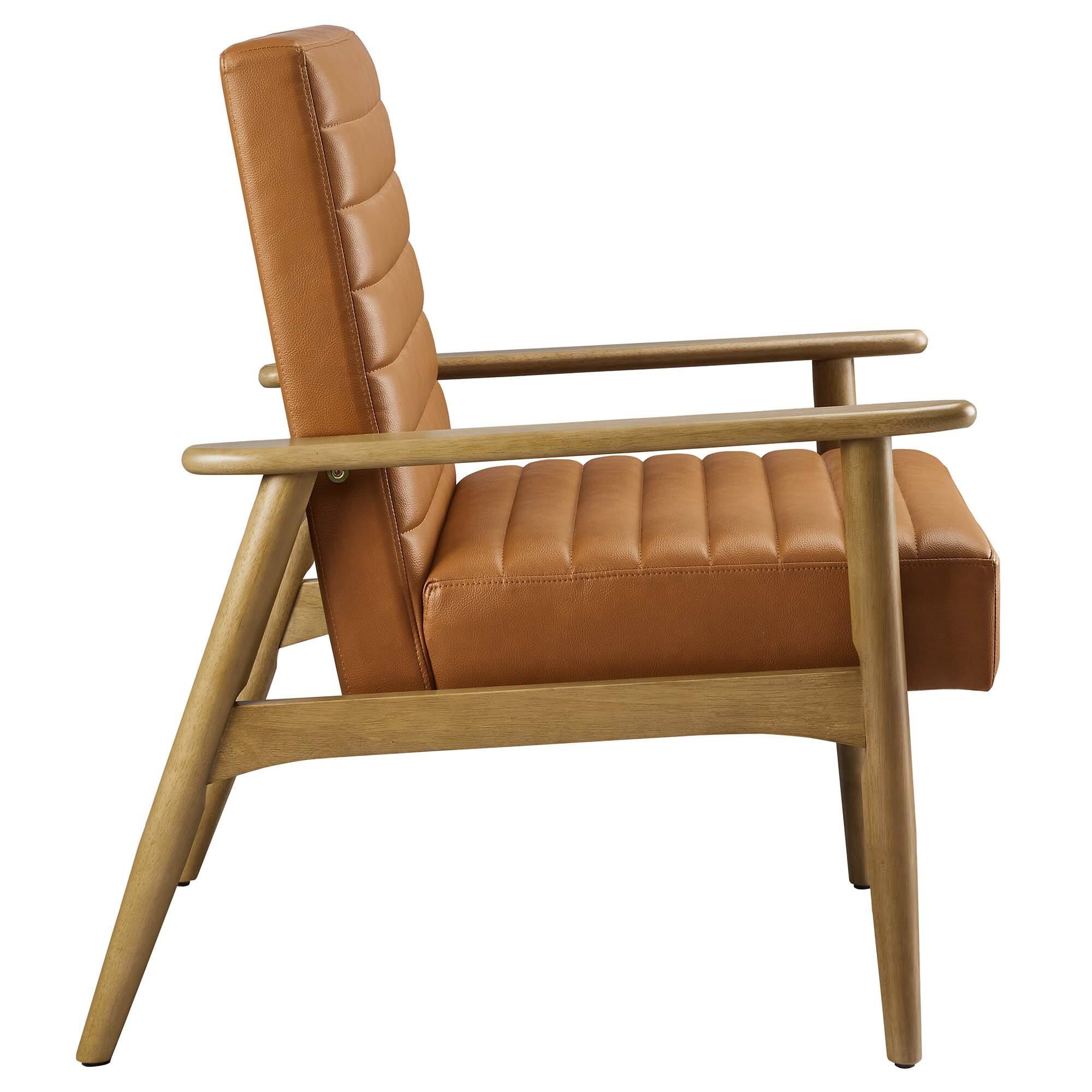 Alt View 2. Modway - Jensen Vegan Leather Accent Chair by Modway - French Oak Tan.