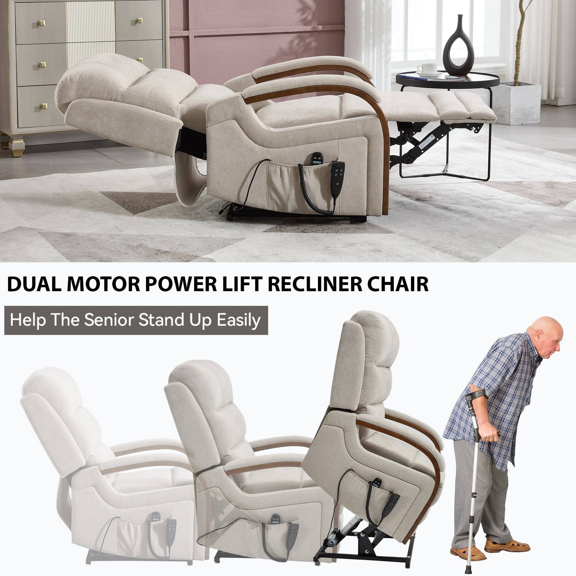 DUAL MOTOR POWER LIFT RECLINER CHAIR  
Help The Senior Stand Up Easily
