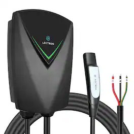 Lectron - Tesla NACS Level 2 EV Charger - 48A, 240V Hardwired, 23-ft Cable, Indoor/Outdoor - Black