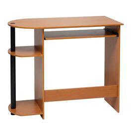 BisonOffice - Light Cherry Computer Desk with Easy Assembly and Compact Design - Light Cherry/Black