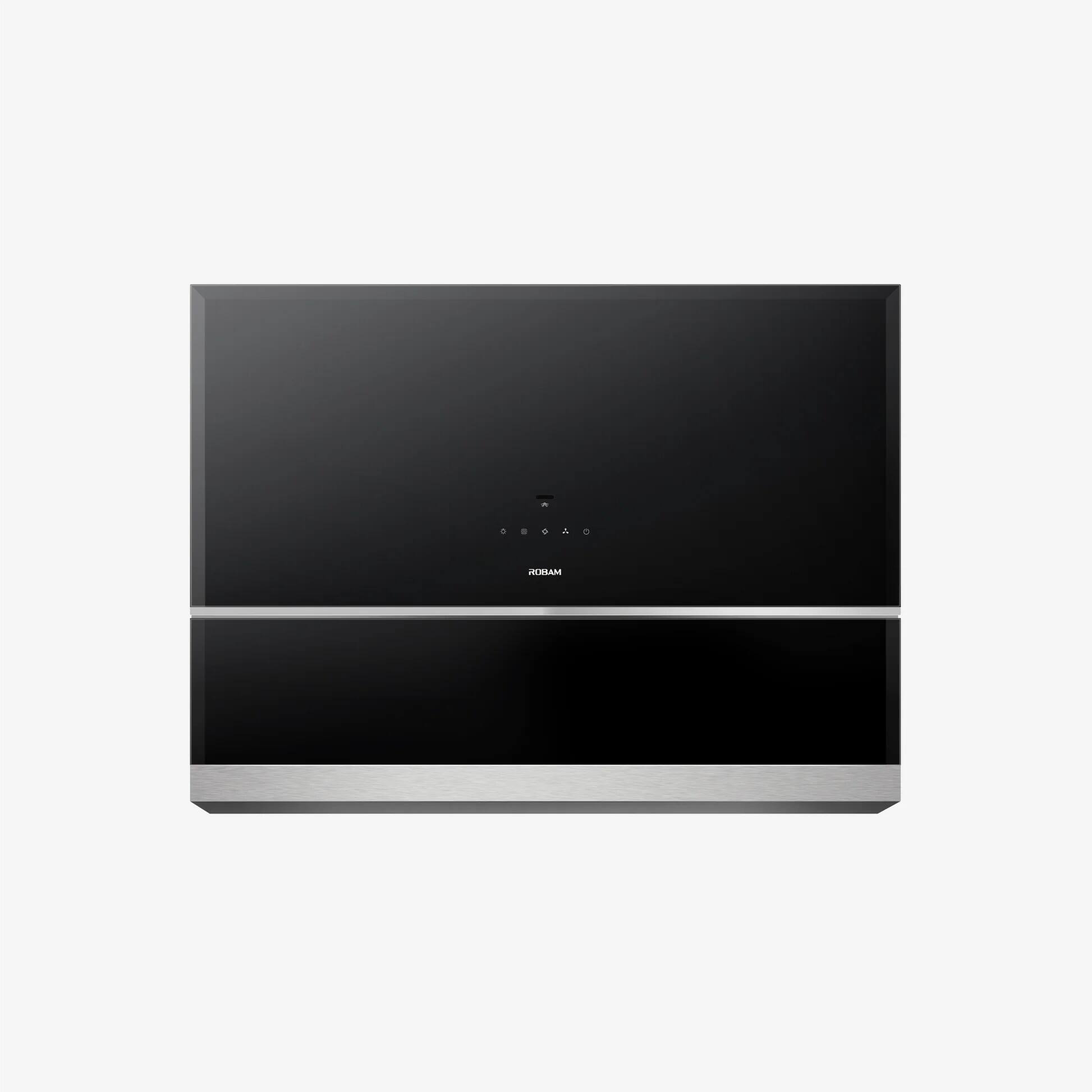 Front. Robam - R-Max 36" Range Hood: 1300 CFM, Wall/Cabinet Mount, Gesture Control, BLDC Motor, LED Light, Delay Shut-Off - Black.