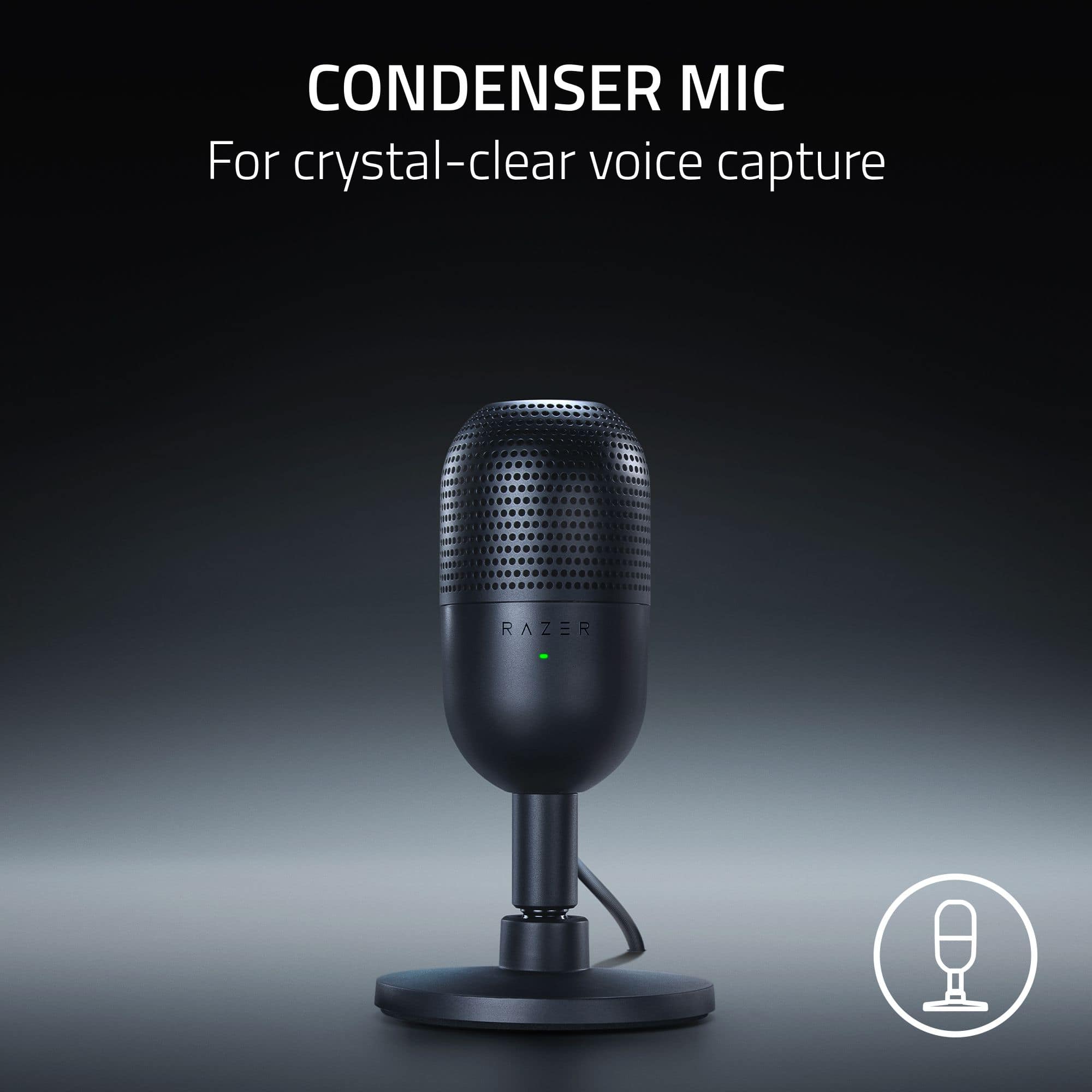 CONDENSER MIC For crystal-clear voice capture RAZER