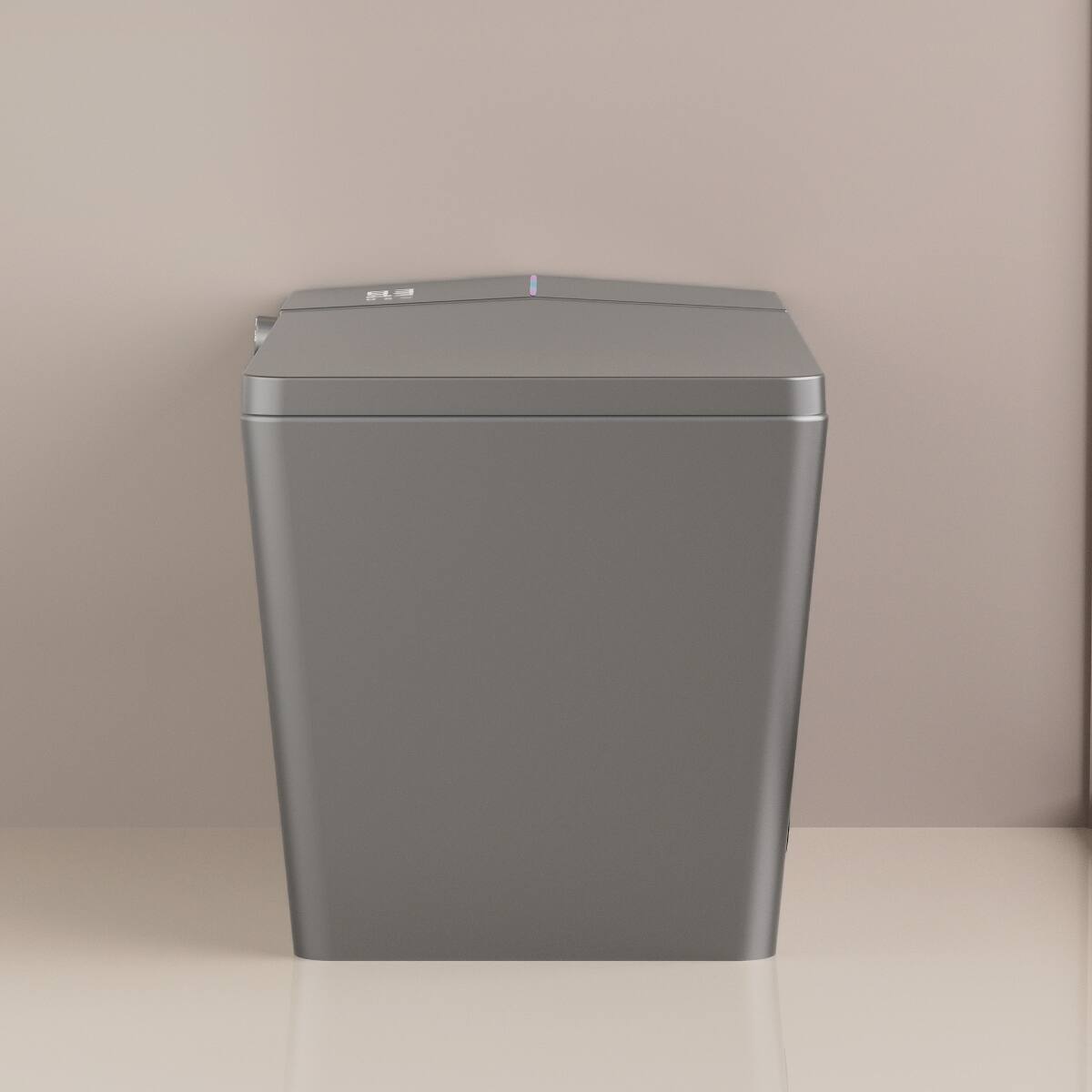 Angle. Loheer - Loheer Square Smart Toilet Built In Tank Matte Gray Bidet Toilet with Remote Control - Matte Gray.