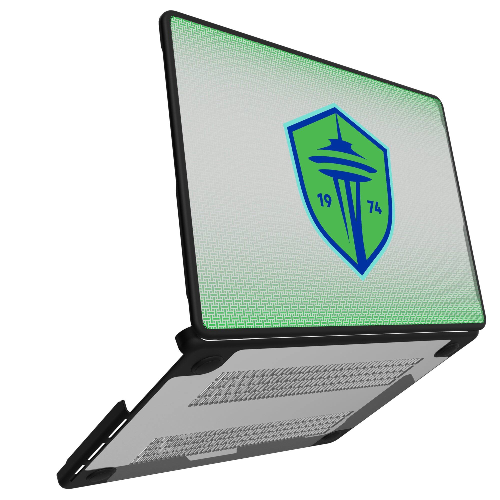 Alt View 1. Keyscaper - Seattle Sounders FC Linen MacBook Case - Pro 14 in - Multicolor.
