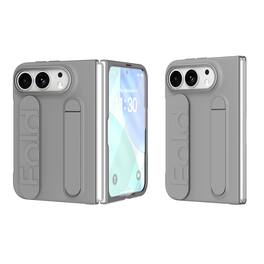 Dteck - Rugged Case for Apple iPhone Duo 2026 Built-in Screen Protector Shockproof Wristband Foldable Kickstand Cover - Gray
