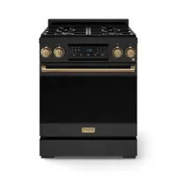 Gordon Ramsay Series by Thor Kitchen 4.55 Cu. Ft Freestanding Liquid Propane Gas Range with Bronze Hardware - Black - Front_Zoom
