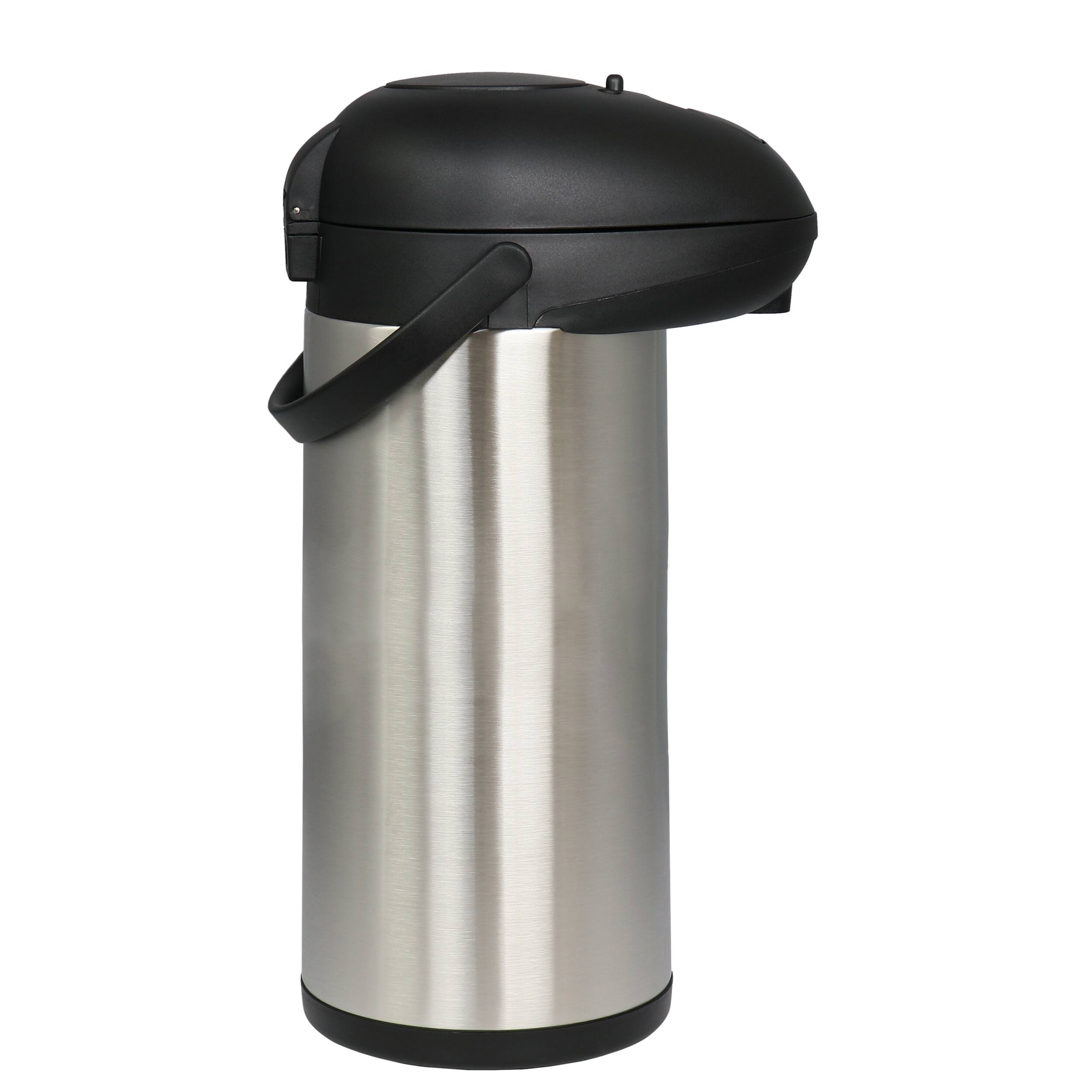 Alt View 2. MegaChef - MegaChef 5.3 Quart Stainless Steel Vacuum Body Pump Cap Air Pot - Silver.