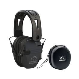 Walker’s - Walkers Razor Tacti-Grip with Rubber Headband (Black) with Protective Case - Black/Black