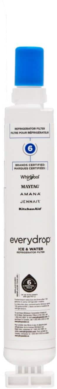 REFRIGERATOR FILTER FILTRE POUR RFRIGRATEUR 6 BRANDS CERTIFIED: MARQUES CERTIFIES Whirlpool, MAYTAG, AMANA, JENNAIR, KitchenAid everydrop ICE & WATER REFRIGERATOR FILTER 6 -