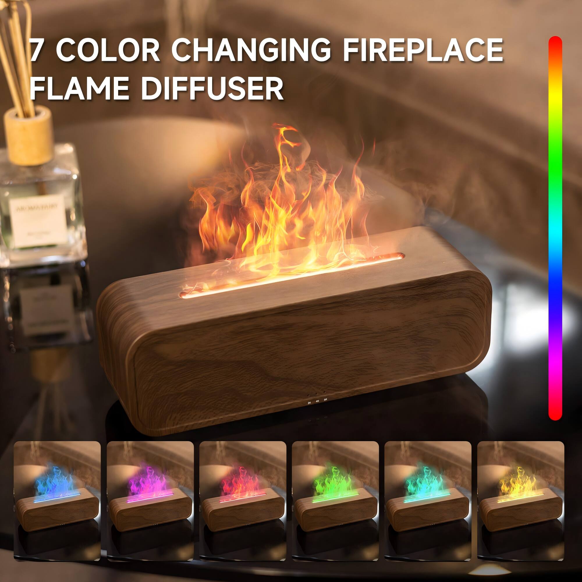 7 COLOR CHANGING FIREPLACE FLAME DIFFUSER