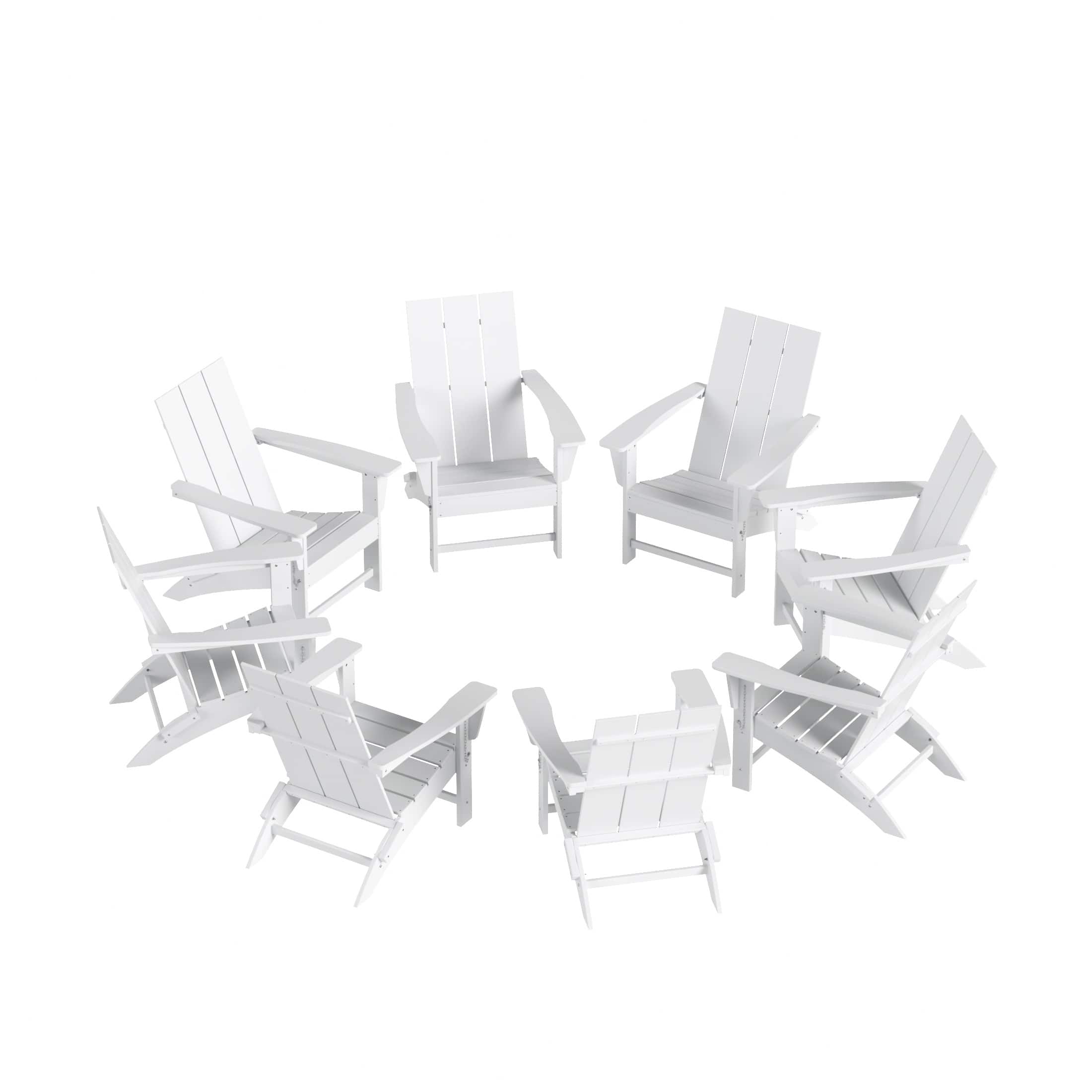 WestinTrends - Ashore 8-Piece Modern Poly Folding Adirondack Chair Set - White price history on PriceWatchPro
