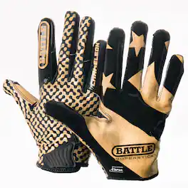 Battle Sports - Chameleon Receiver Football Glove, USA Flag Adult, 3XL - Black/Gold