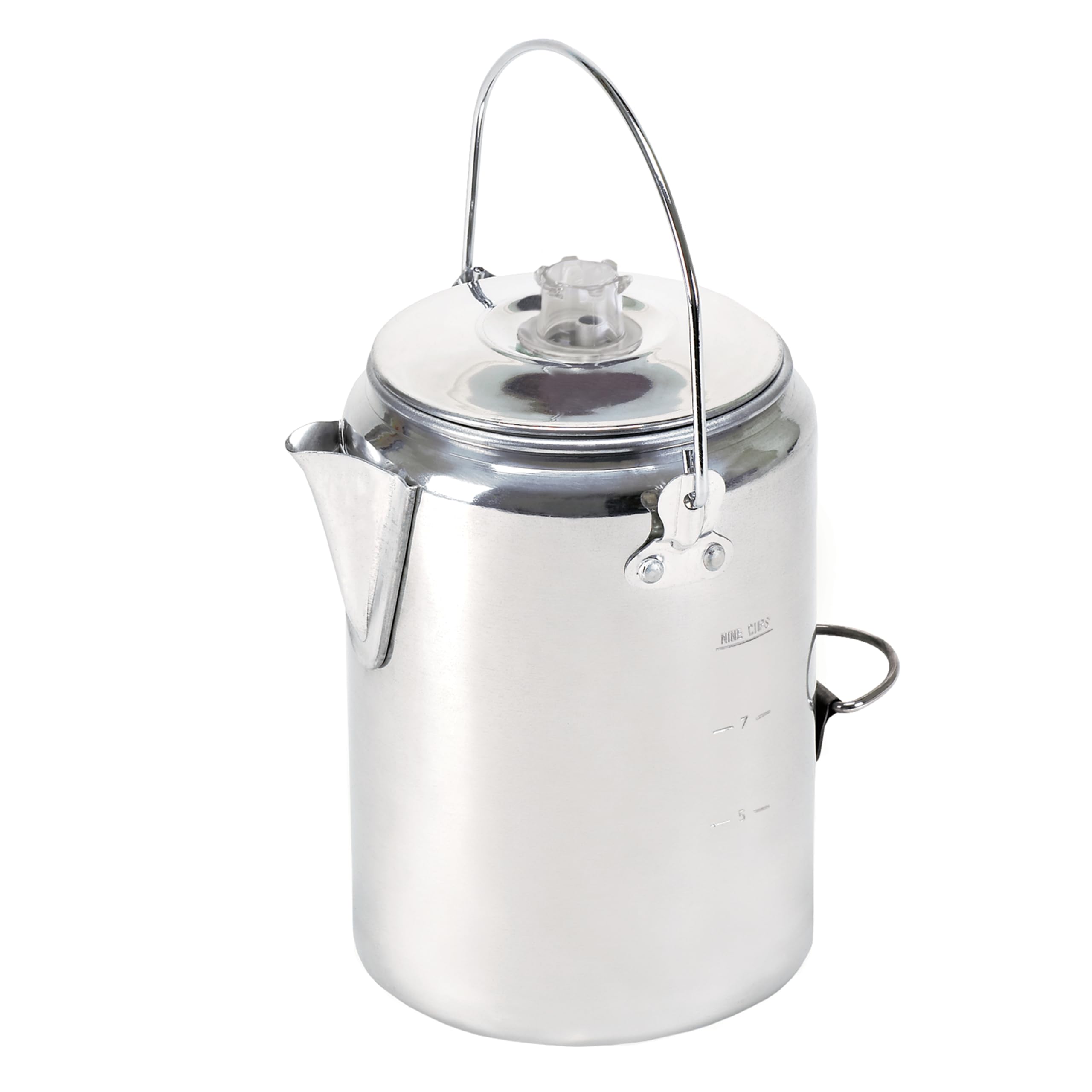 Front. Dapper Styles - Aluminum Percolator Coffee Pot With Wire Handle - 9 Cups-Without Filters.