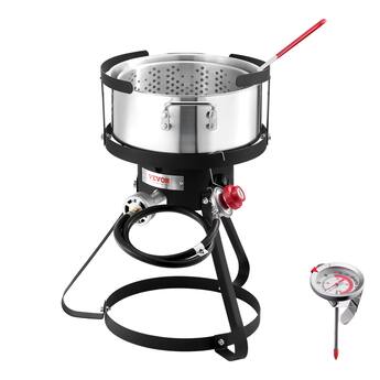 fish cooker accessories BBQ Grill Basket Stainless Steel Grill Fits All Grill GrillPartsReplacement quart aluminum fry pot featuring sturdy VIVOHOME 10Qt Aluminum Fish Fryer