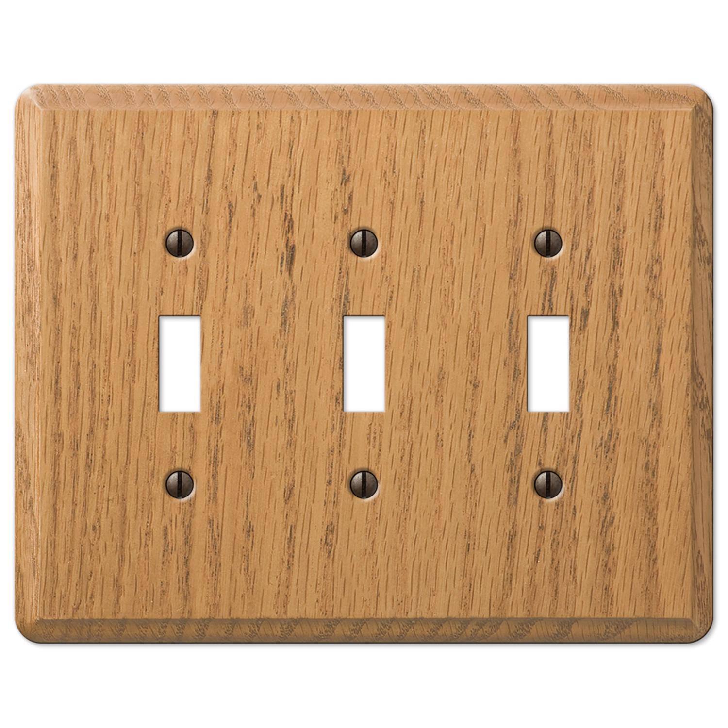 Angle. AMERELLE - Amerelle Contemporary Brown 3 gang Wood Toggle Wall Plate 1 pk - Brown.