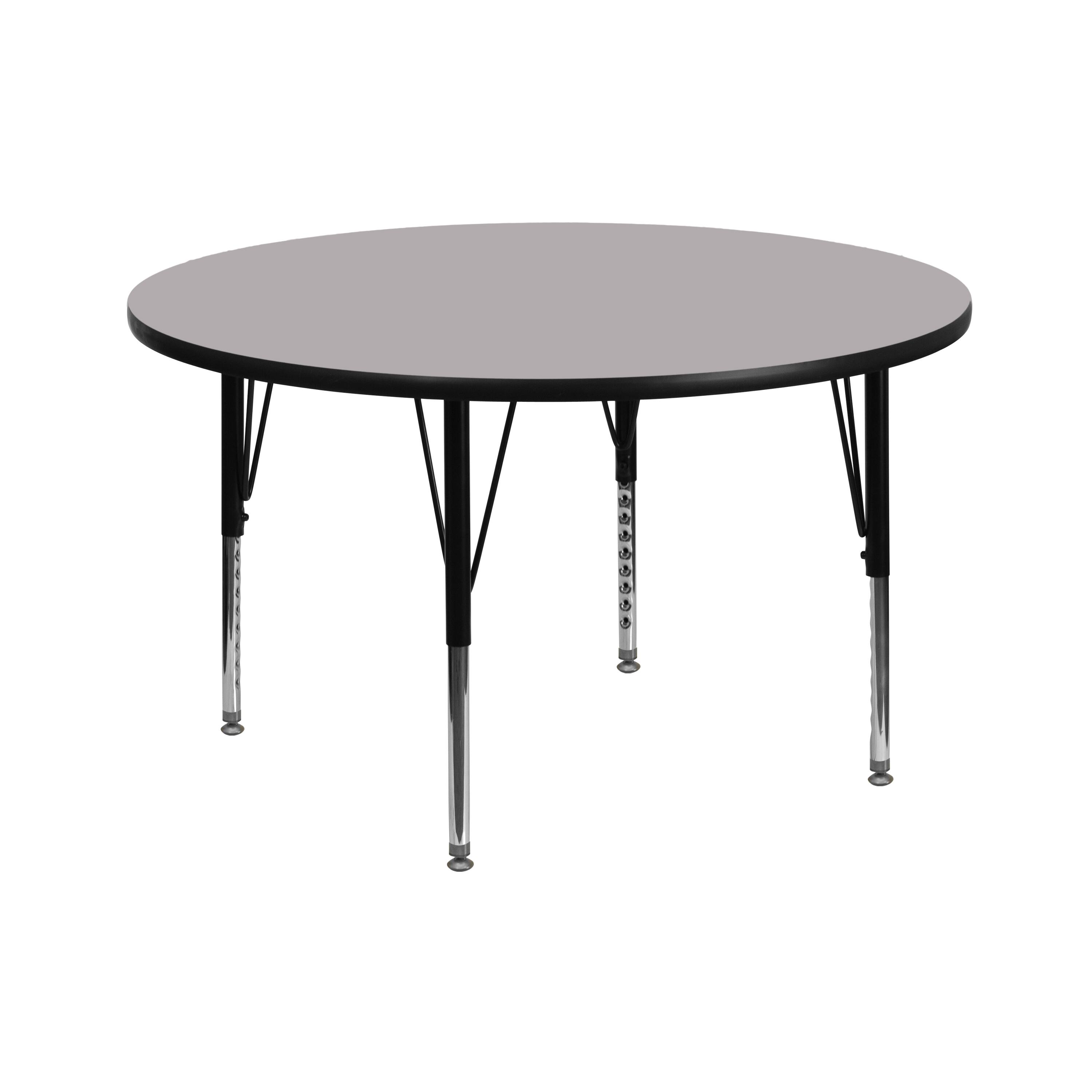 Flash Furniture - Wren 42'' Round Grey Thermal Laminate Activity Table - Height Adjustable Short Legs - Gray price history on PriceWatchPro