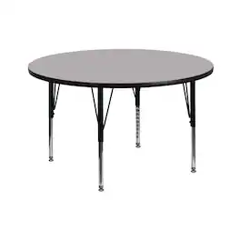Emma + Oliver - 42" Round Laminate Adjustable Preschool Activity Table - Gray