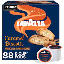 Lavazza - Caramel Biscotti Keurig K-Cup® Pods, Light-Medium Roast, 100% Arabica (88 Pods)