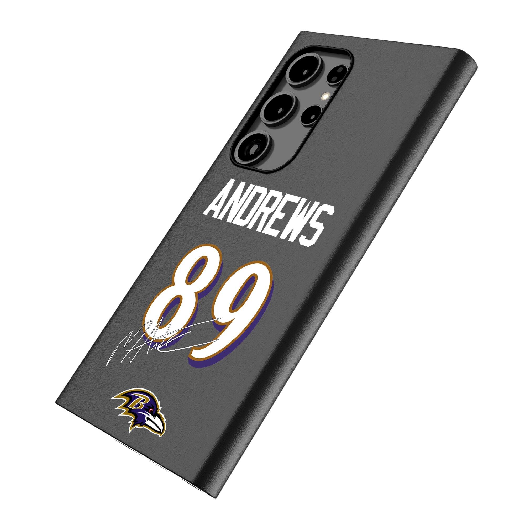 Alt View 1. Keyscaper - Mark Andrews Black Baltimore Ravens Galaxy Magnetic Bump Case - S25 Ultra - Black.