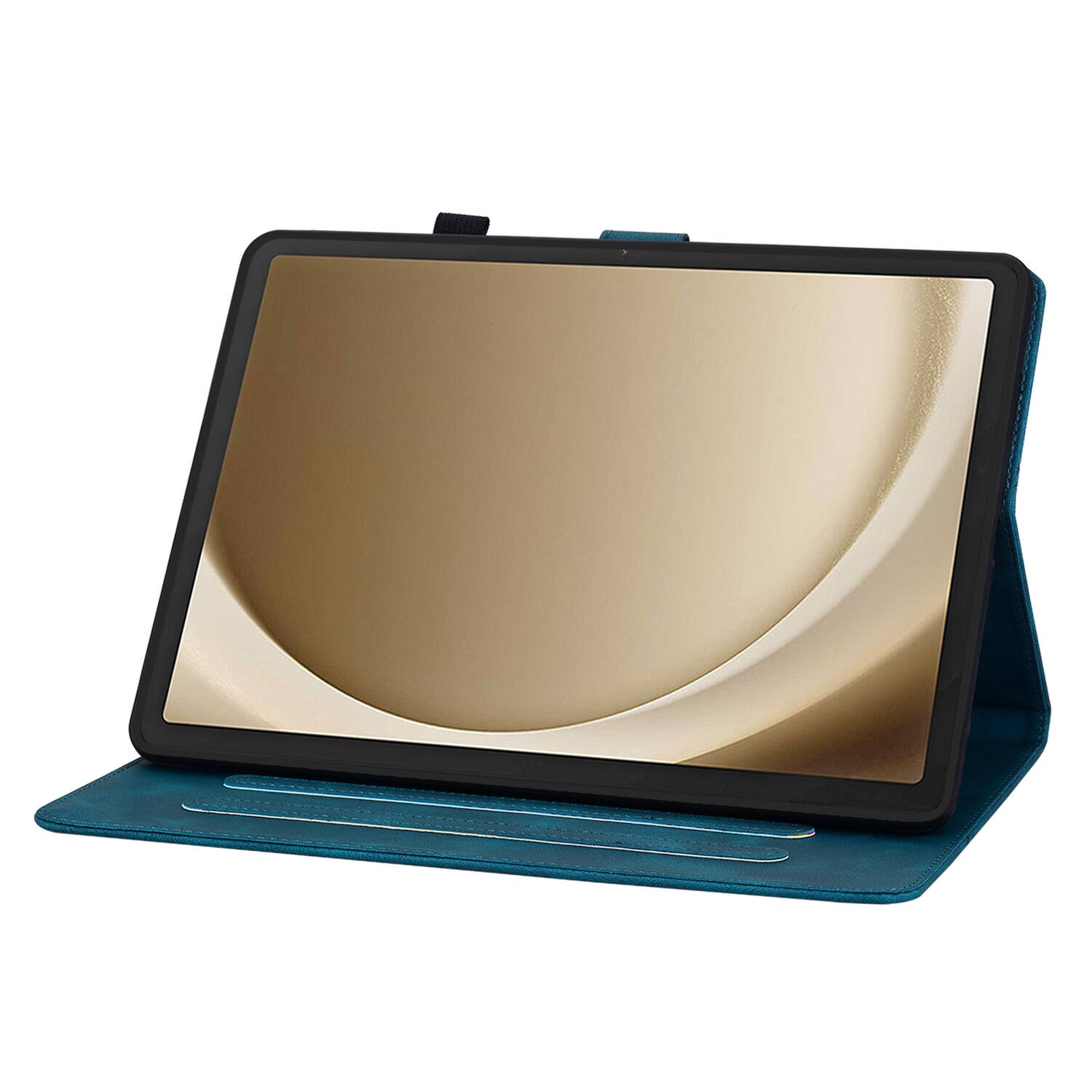 Alt View 2. Dteck - Case for Samsung Galaxy Tab A9 8.7" 2023 (SM-X110) with Card Holder Kickstand,Embossed Pattern PU Leather Flip Cover - Darkblue.
