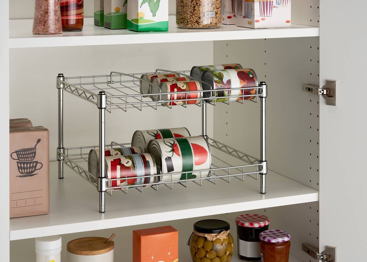 Alt View 11. TRINITY - BASICS EcoStorage 2-Tier Can Organizer Rack 2-Pack Chrome - Chrome.