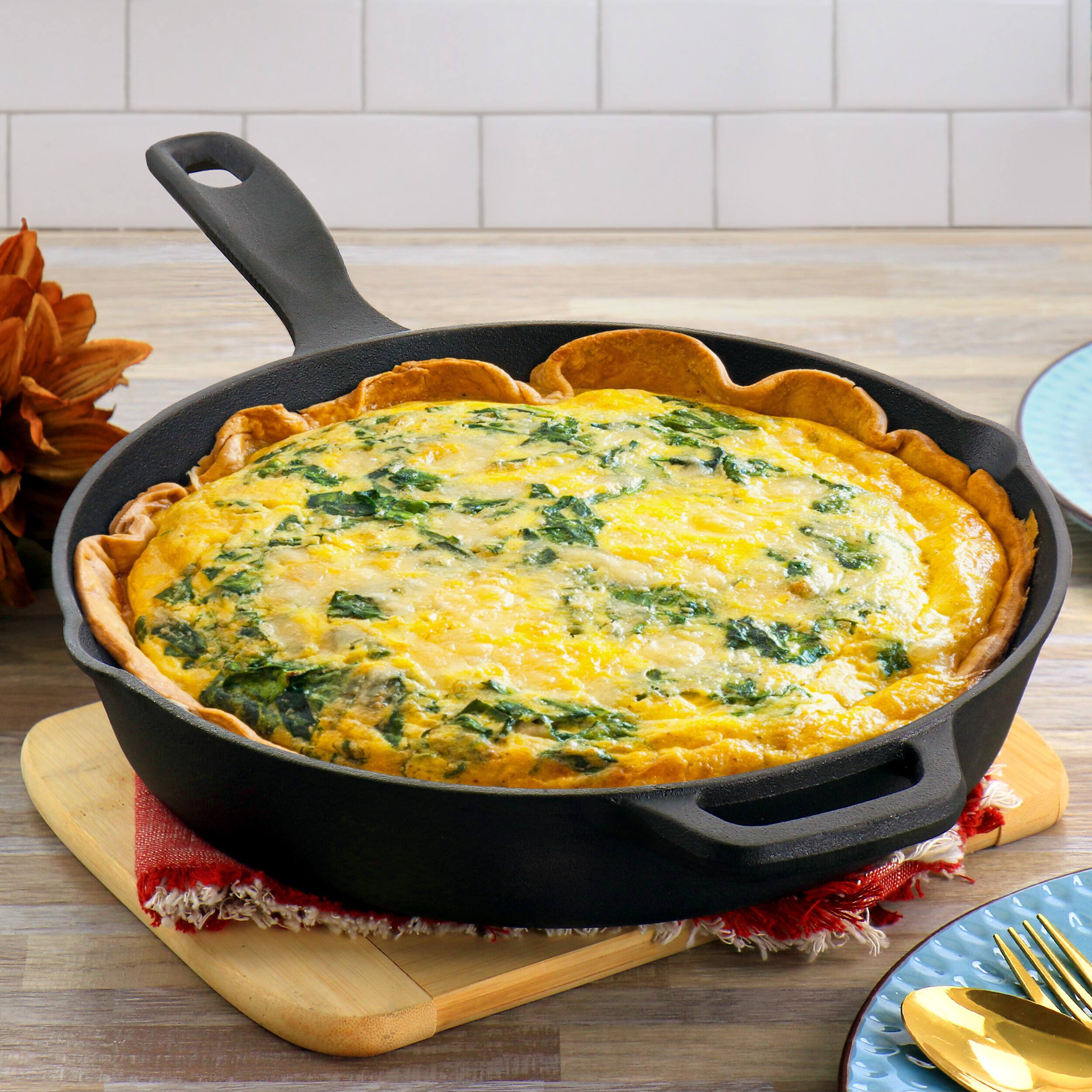 Alt View 5. Oster - Oster Castaway 12 Inch Cast Iron Round Frying Pan with Dual Spouts - Black.