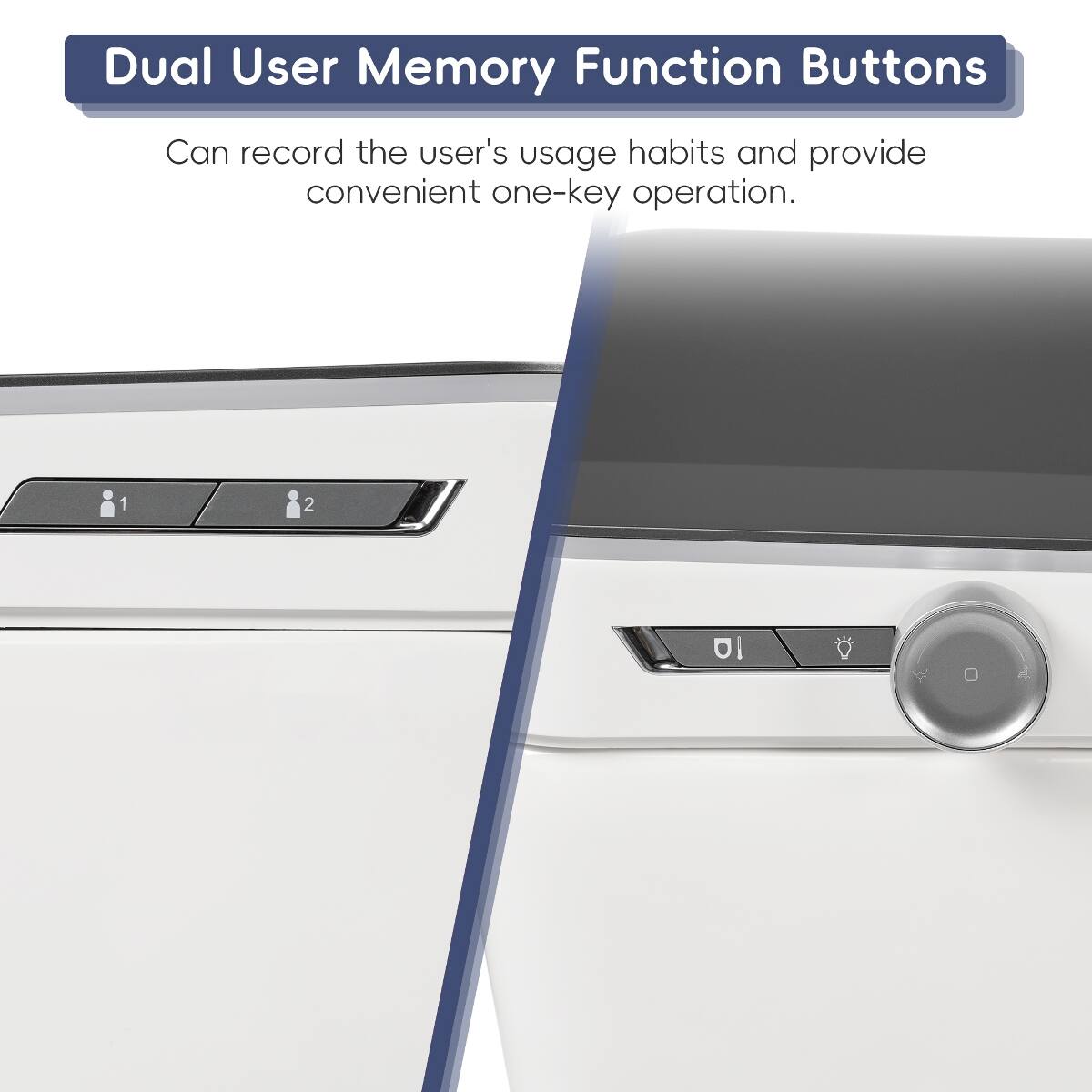 Dual User Memory Function Buttons  
Can record the user's usage habits and provide convenient one-key operation.